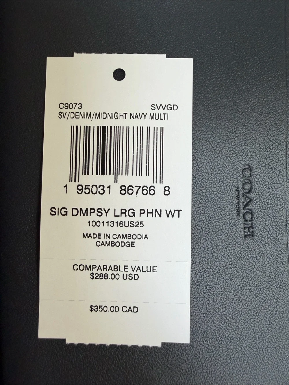Coach new tag